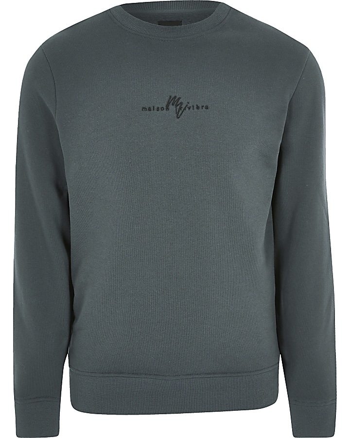 Maison Riviera dark grey slim fit sweatshirt