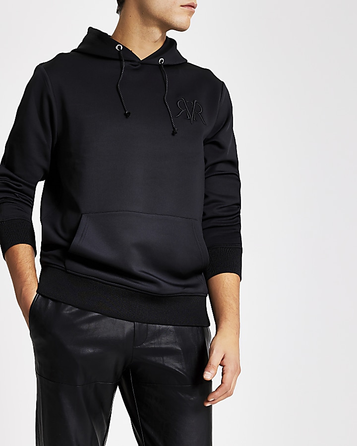Smart Western black RVR slim fit hoodie