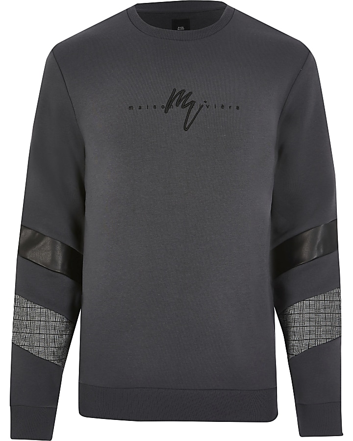 Maison Riviera grey blocked sweatshirt