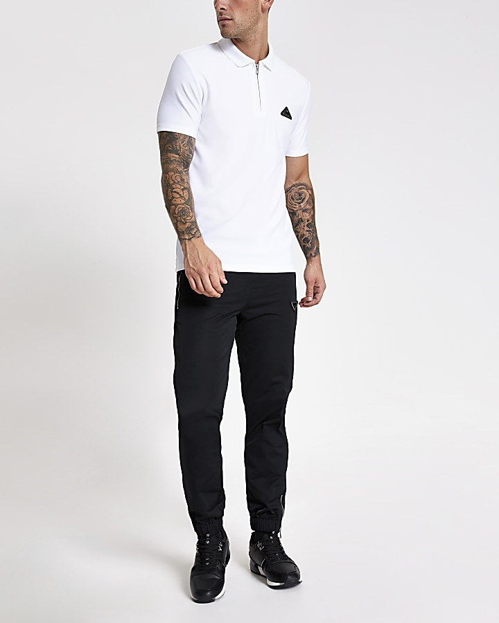 MCMLX white slim fit short sleeve polo shirt