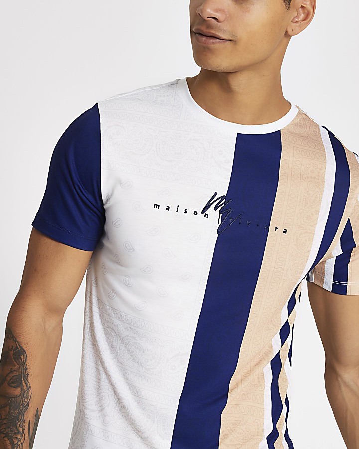 Maison Riviera muscle fit stripe T-shirt