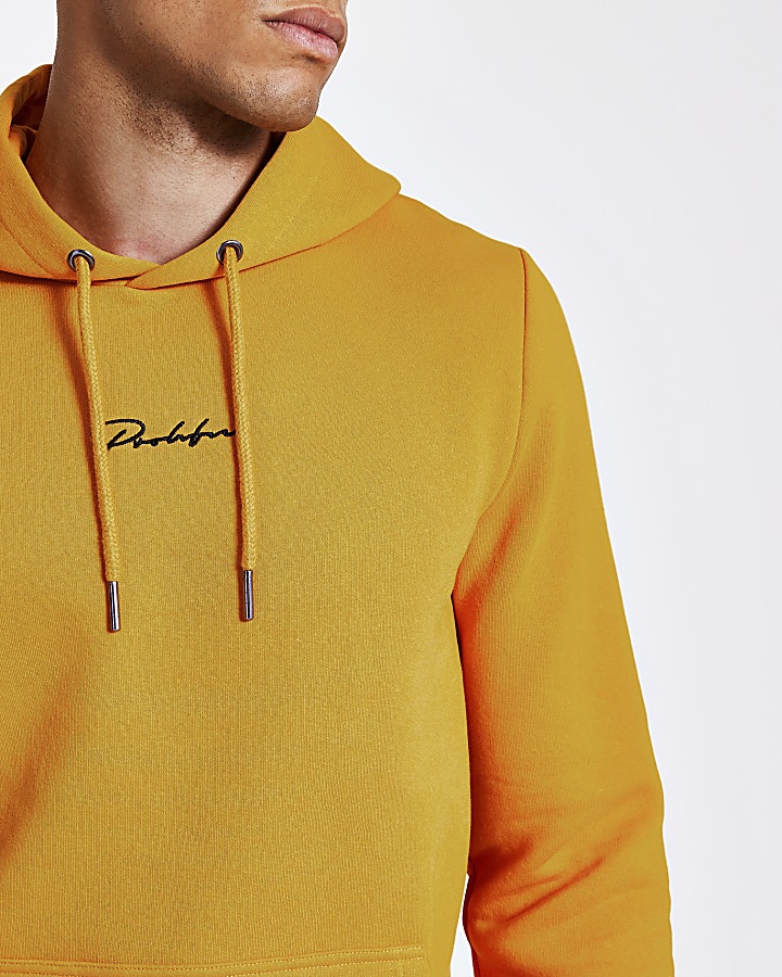 Prolific yellow slim fit hoodie