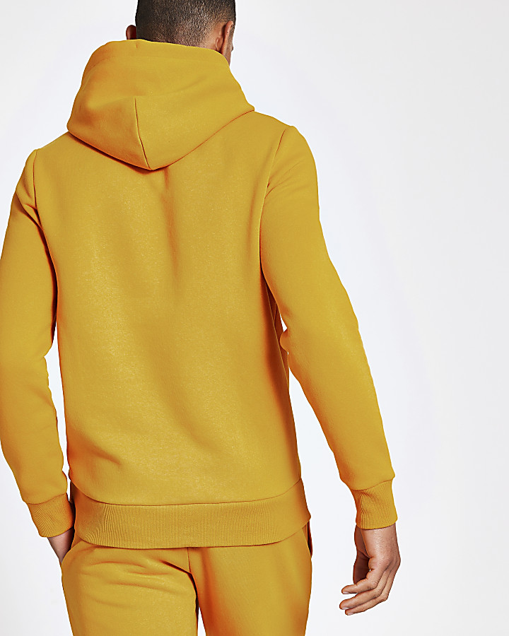 Prolific yellow slim fit hoodie