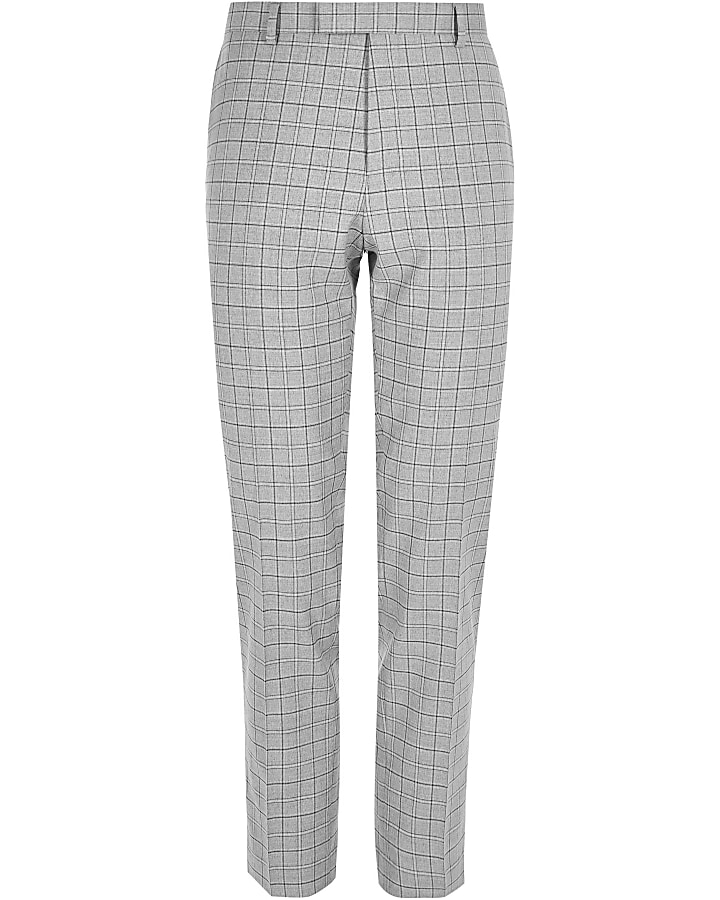 Big and Tall check slim fit suit trousers