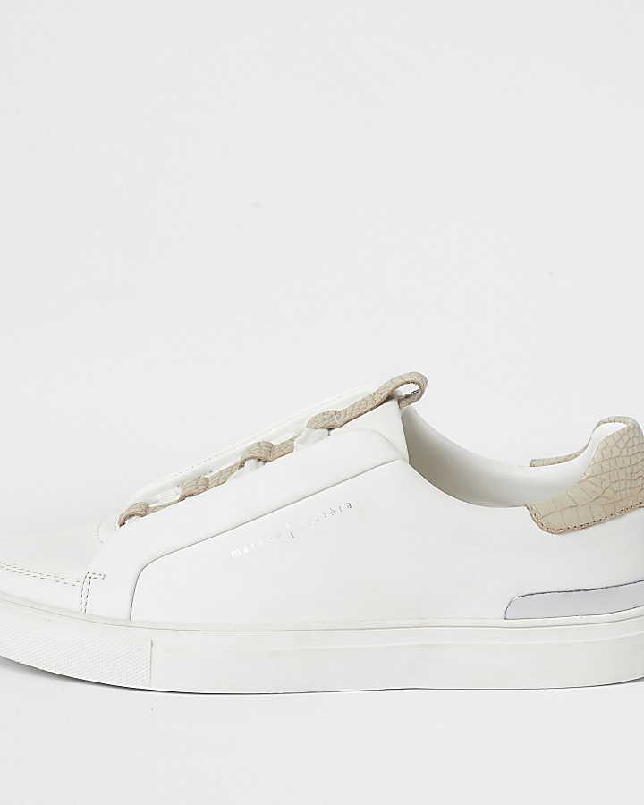 White concealed lace cupsole trainers
