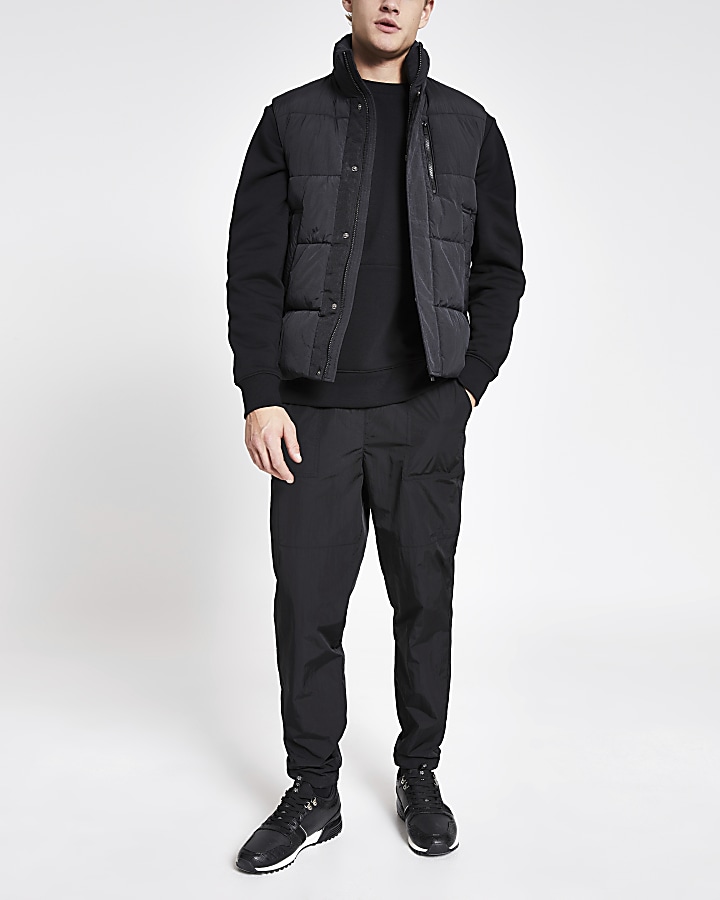 Black zip side regular fit sweatshirt