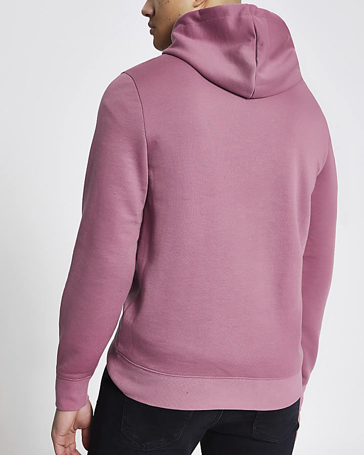 Maison Riviera pink slim fit hoodie