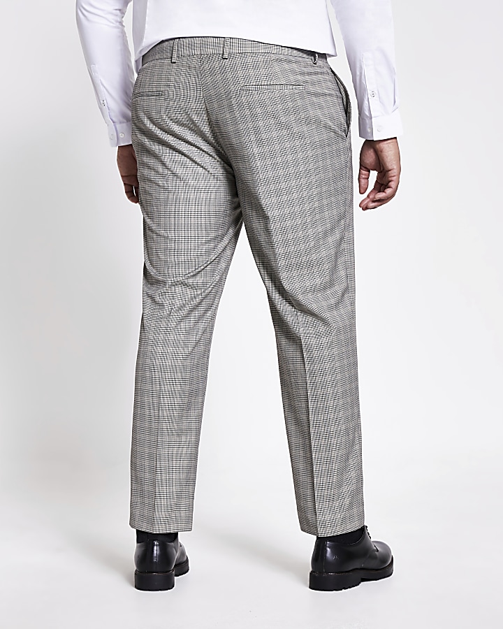 Big and Tall check skinny fit suit trousers