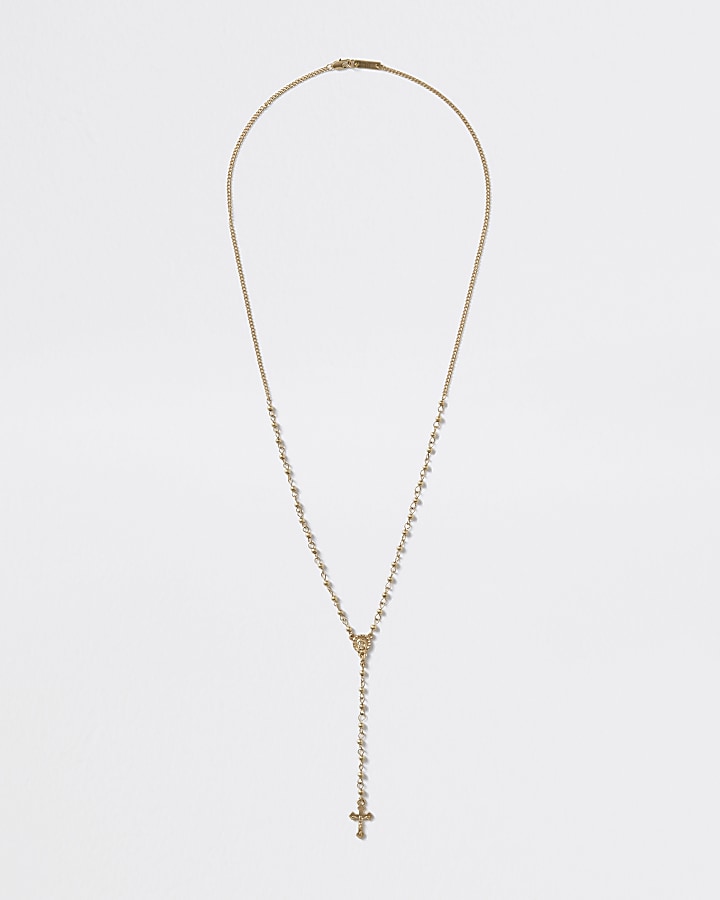 Gold colour rosary necklace