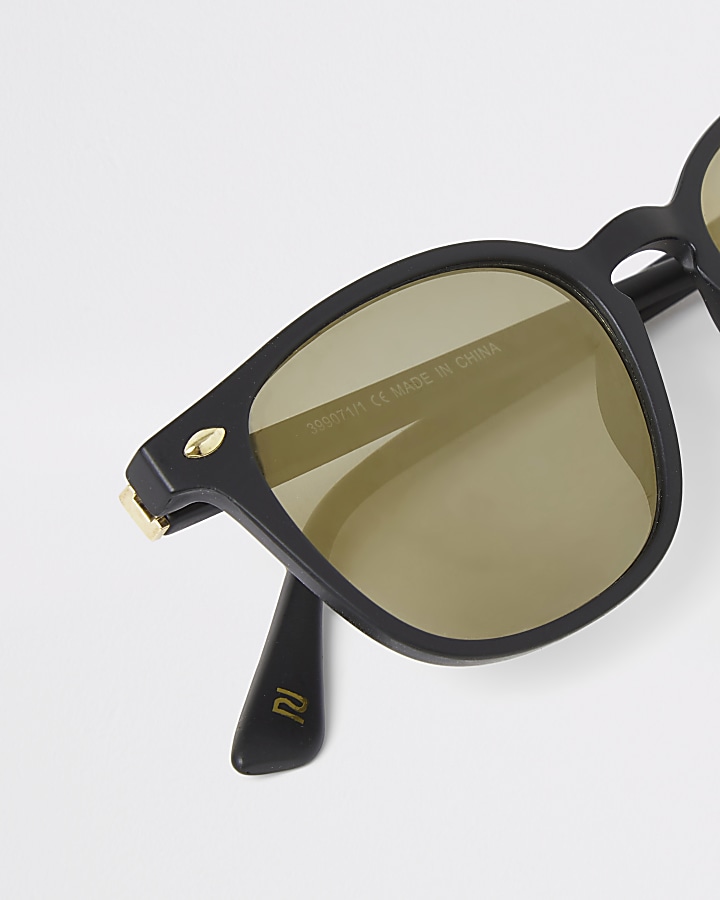 Black Gold Flash Slim Sunglasses