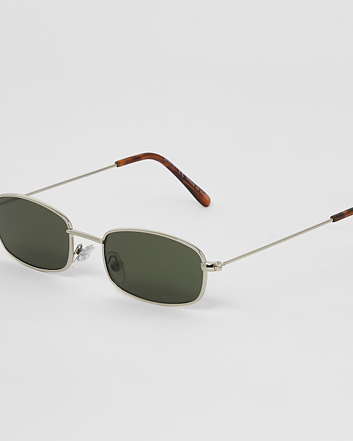 Silver mini rectangle sunglasses