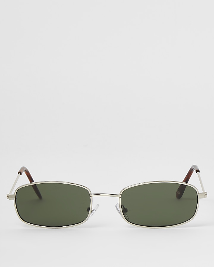 Silver mini rectangle sunglasses