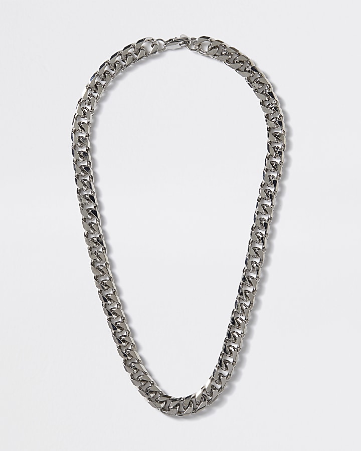 Silver colour chunky chain necklace