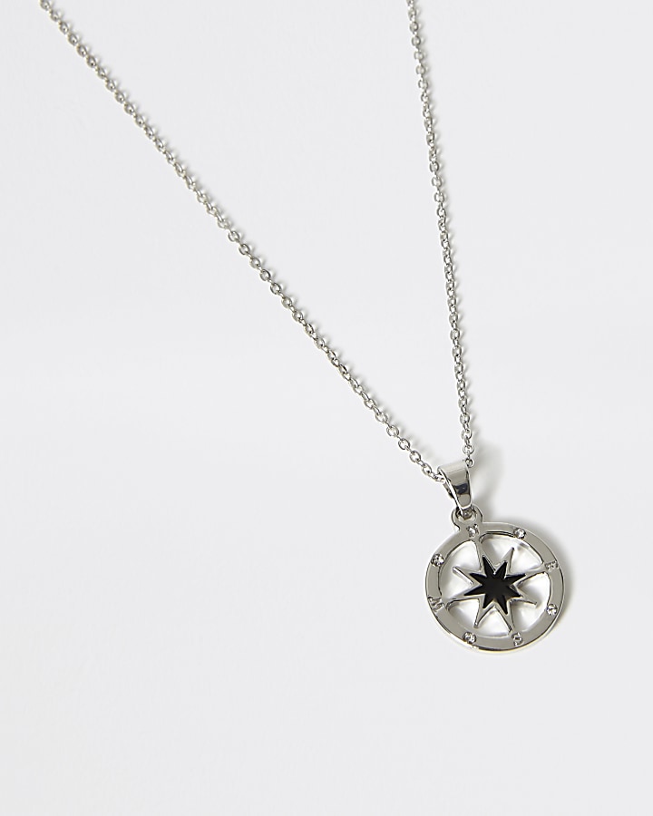 Silver colour star pendant necklace