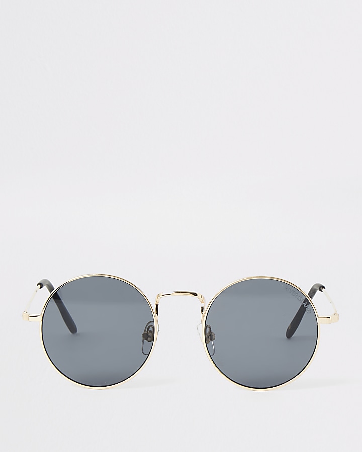 Gold frame round sunglasses