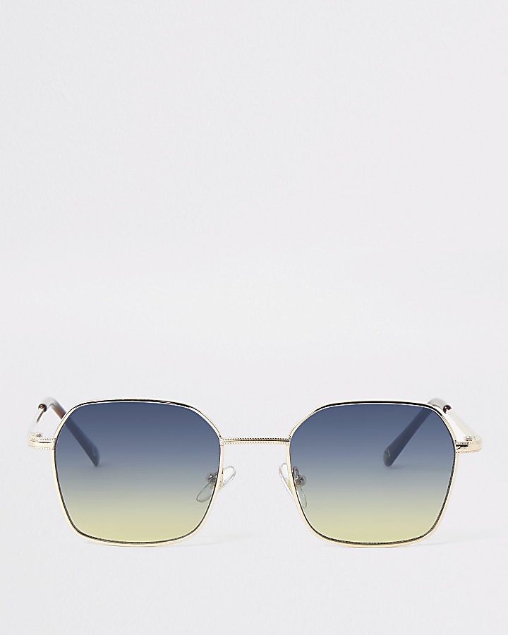 Gold hexagon sunglasses