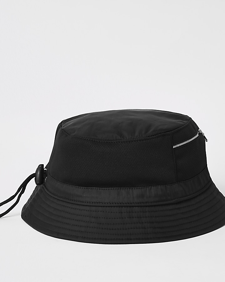 Black LVII nylon bucket hat