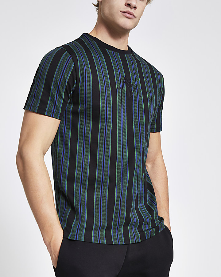 Maison Riviera black stripe slim fit T-shirt