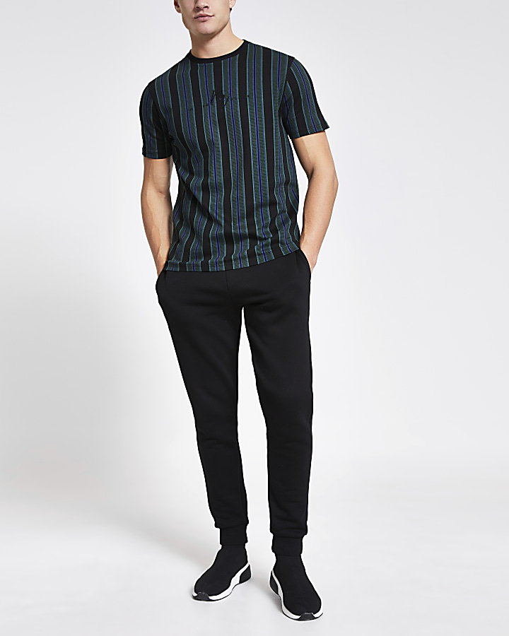 Maison Riviera black stripe slim fit T-shirt