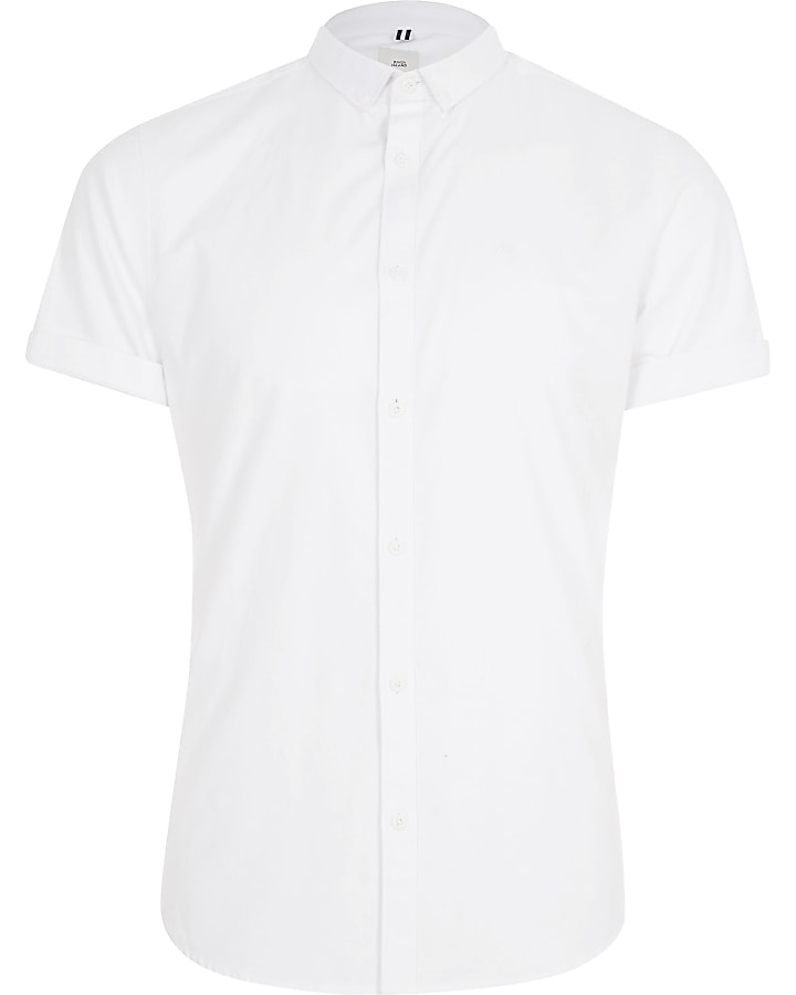 Big & Tall white short sleeve Oxford shirt
