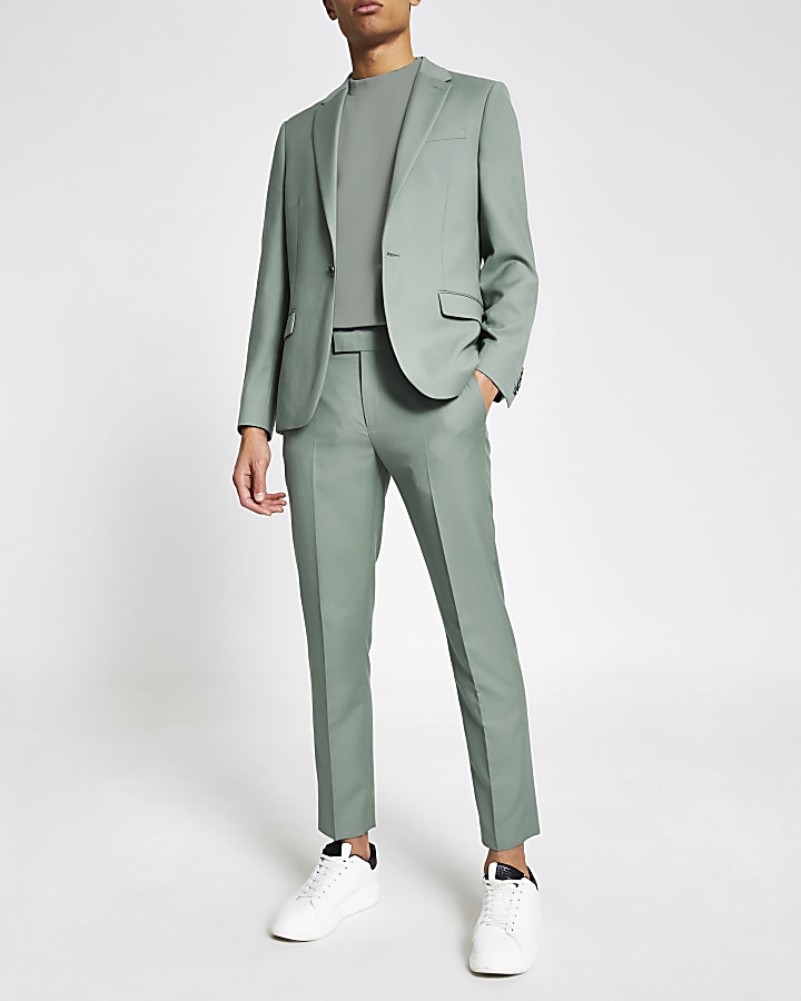 Green skinny suit jacket