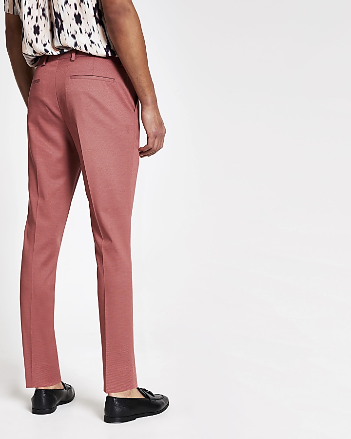 Pink skinny suit trousers
