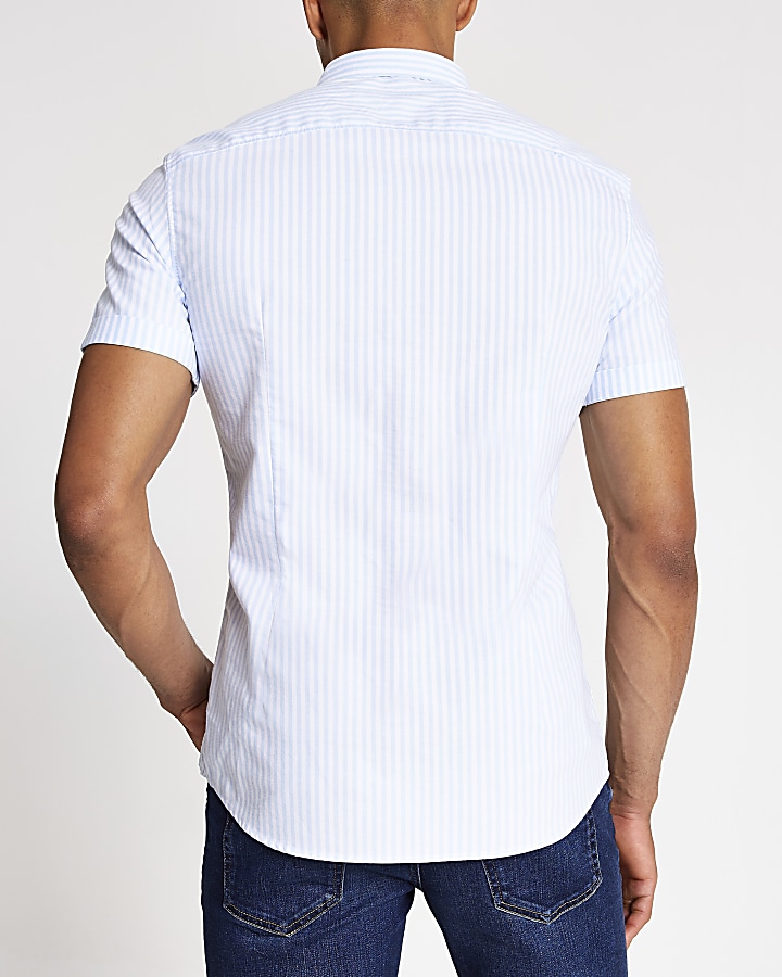 Blue stripe slim fit Oxford shirt