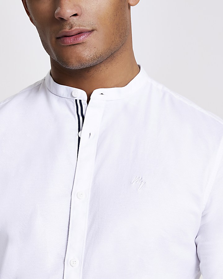 Maison Riviera white long sleeve Oxford shirt