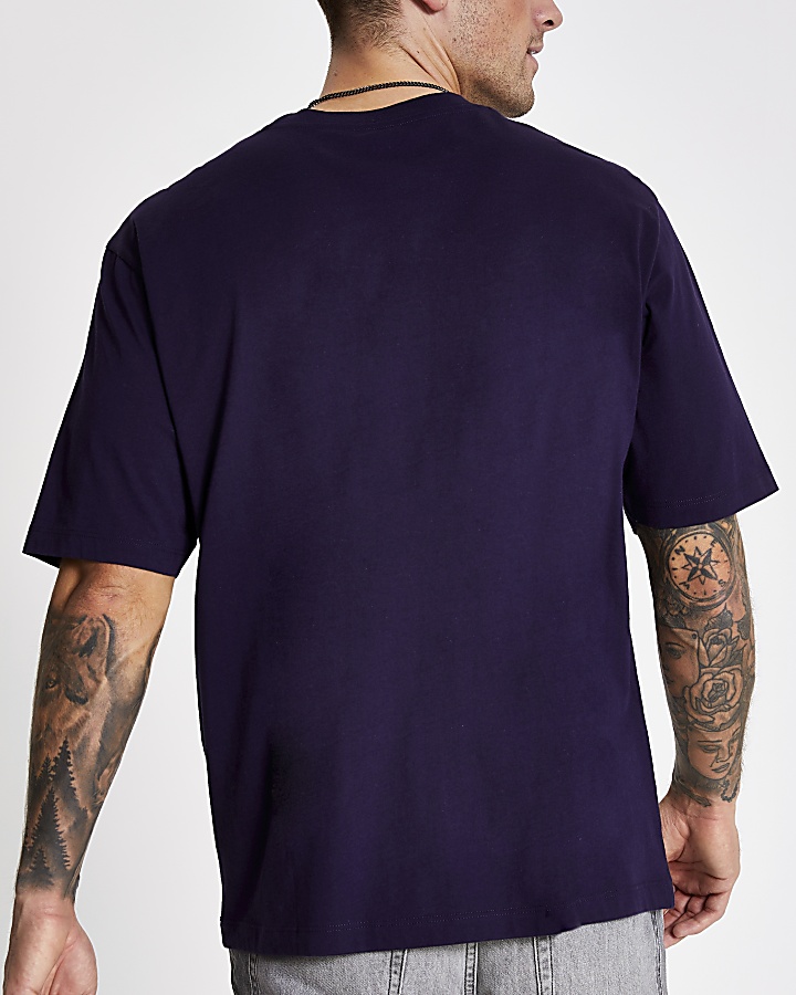 Purple short sleeve oversized fit t-shirt