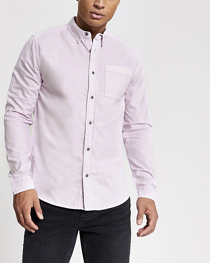 Purple long sleeve regular fit shirt