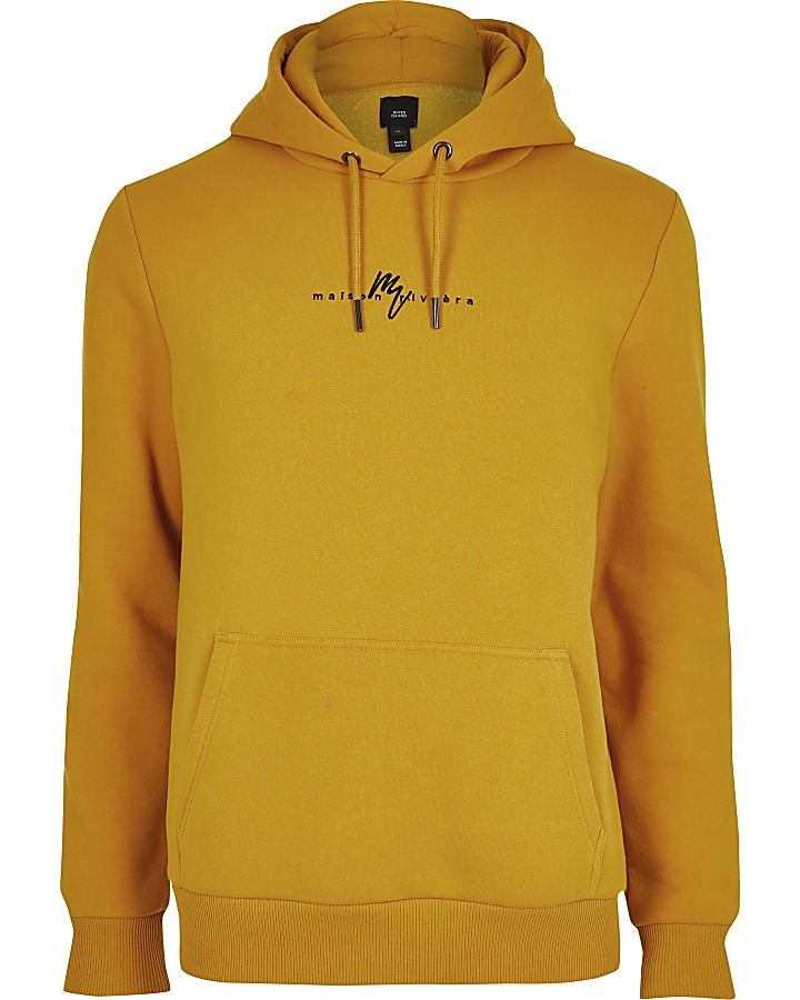 Big and Tall yellow Maison Riviera hoodie