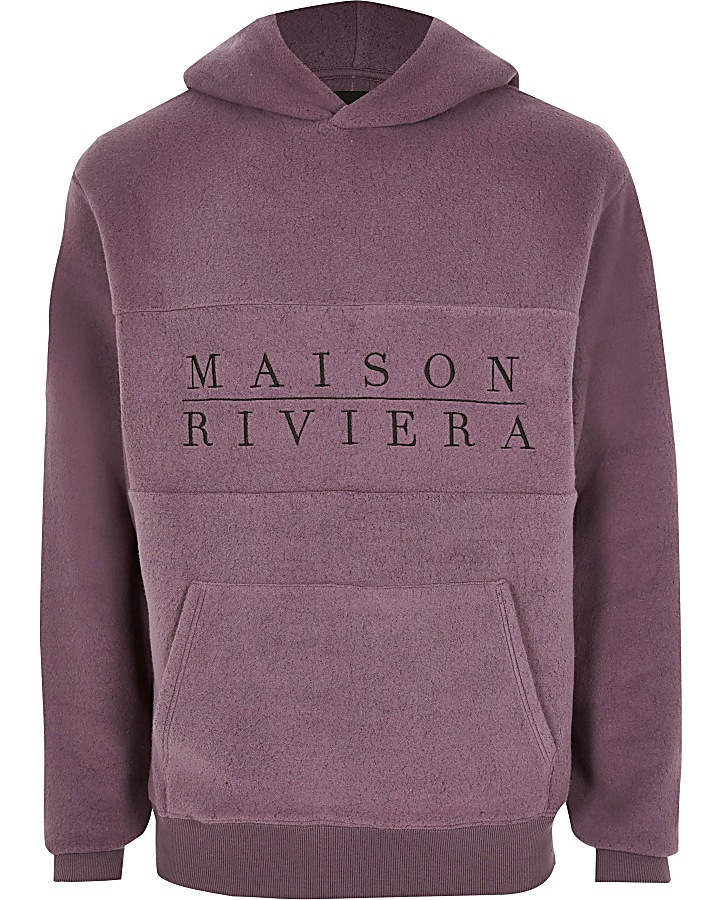 Maison Riviera purple brushed hoodie