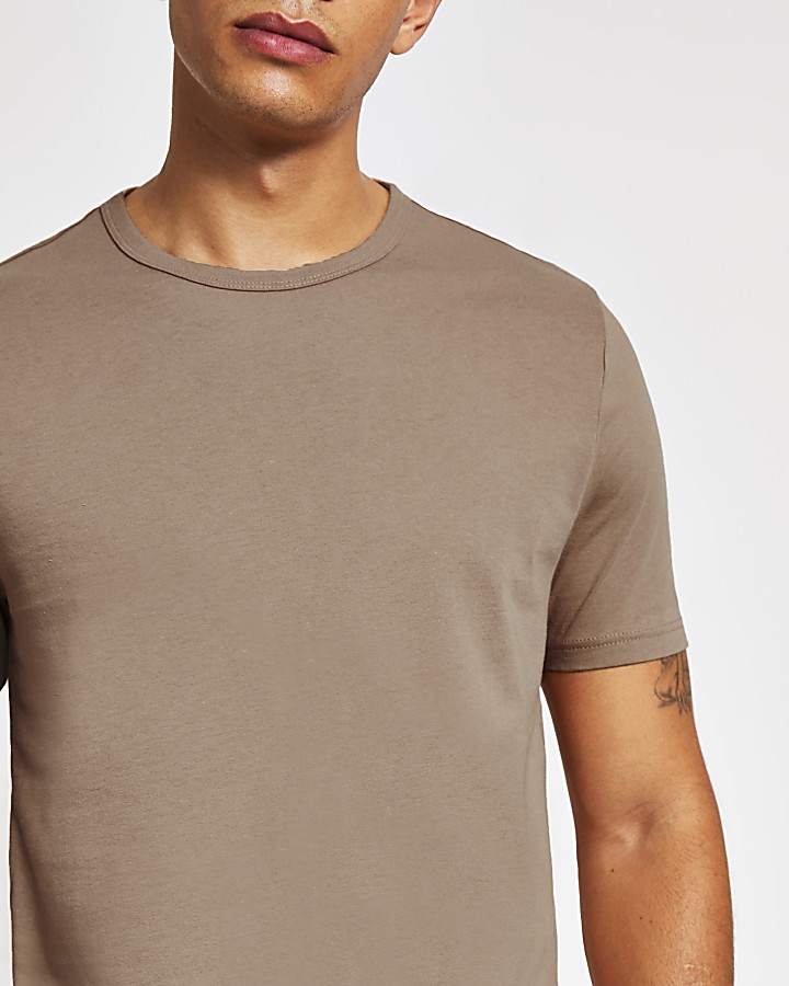 Stone slim fit crew neck T-shirt