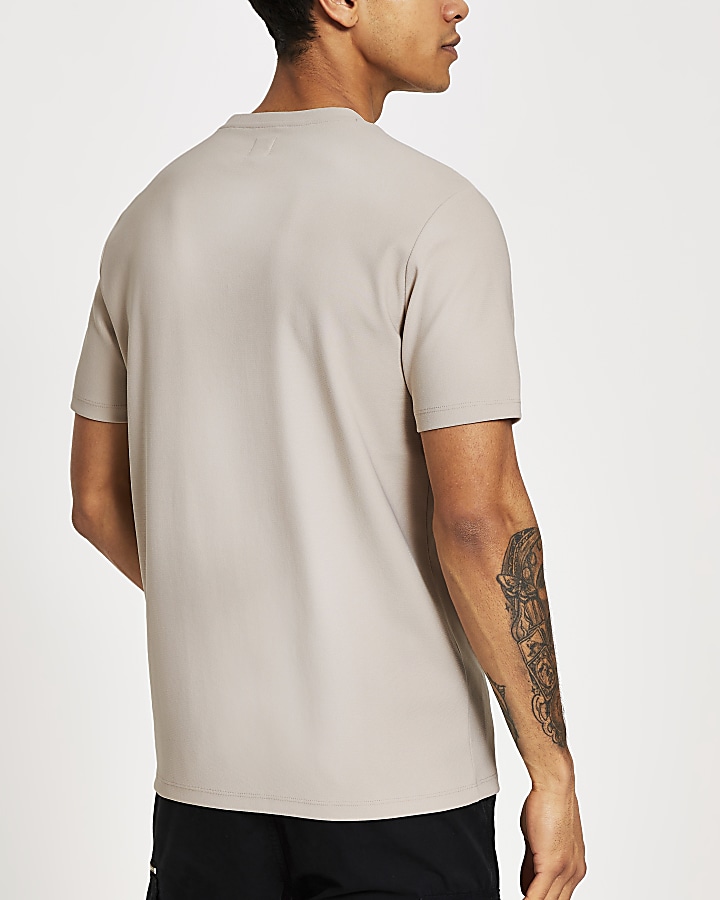 Maison Riviera stone slim fit utility T-shirt