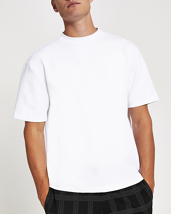 White scuba oversized short sleeve T-shirt