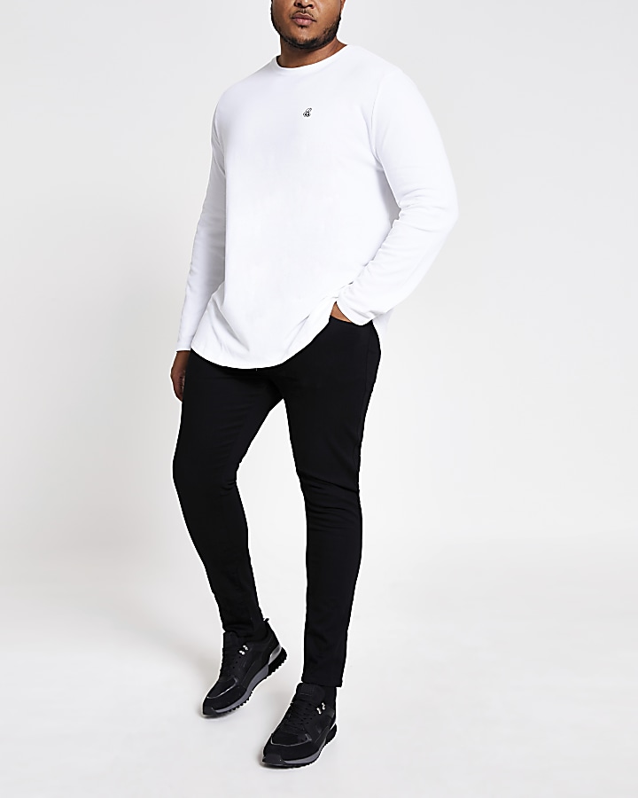 Big and Tall white R96 long sleeve T-shirt