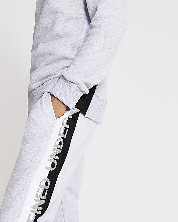 Undefined grey embroidered joggers