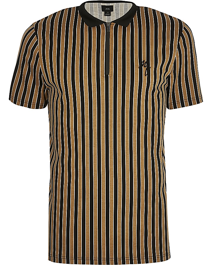 Maison Riviera brown short sleeve polo shirt