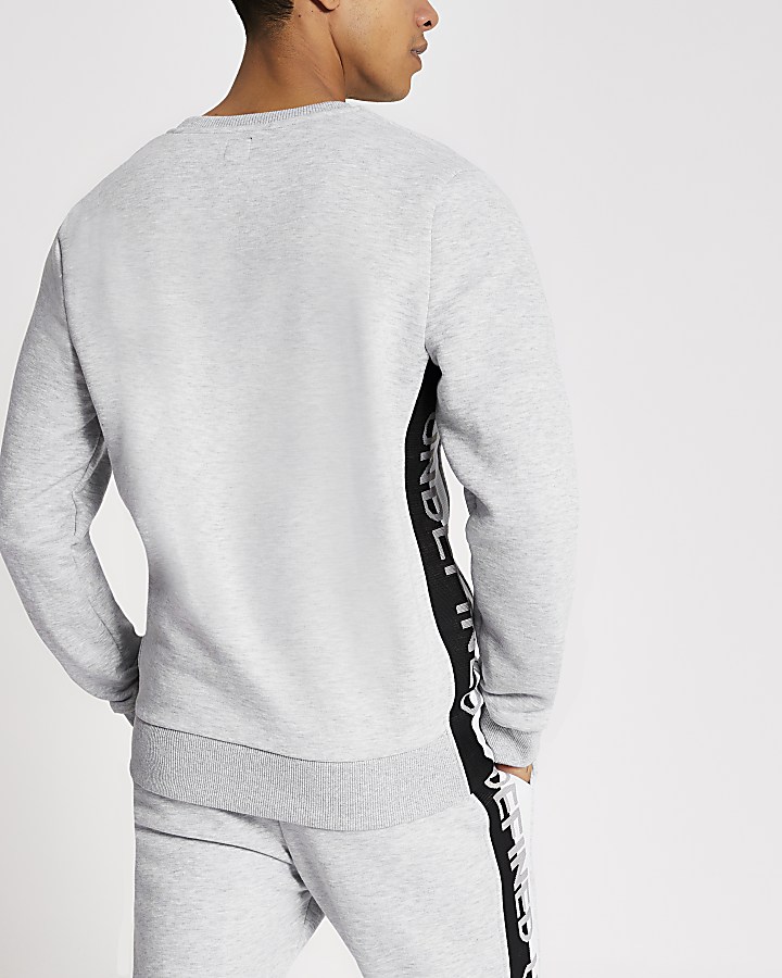 Undefined grey embroidered tape sweatshirt