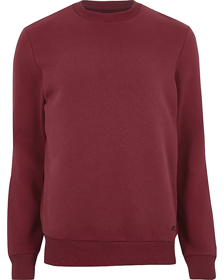 R96 red slim fit sweatshirt