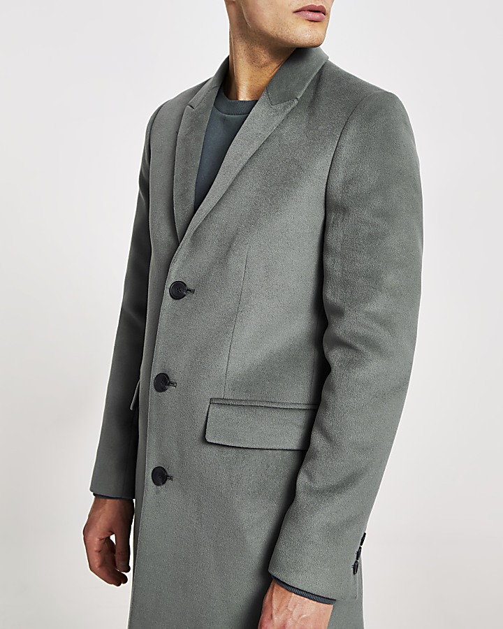 Green single breasted overcoat