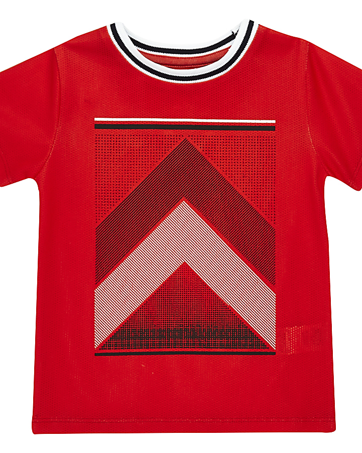 Mini boys red print t-shirt
