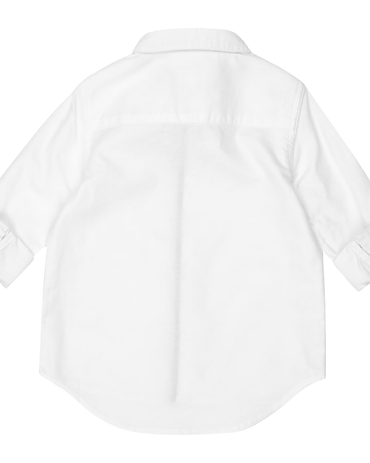 Mini boys white long sleeve Oxford shirt