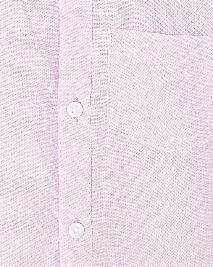 Mini boys pink short sleeve Oxford shirt