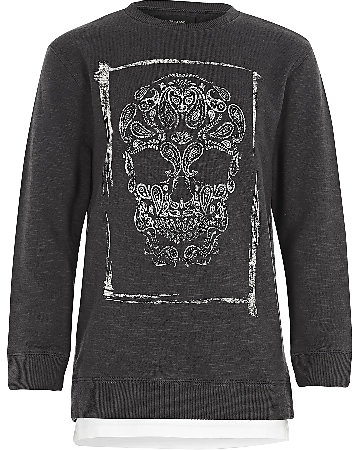 Boys grey skull sweatshirt