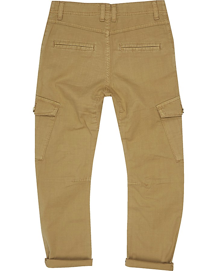 Boys light brown cargo trousers