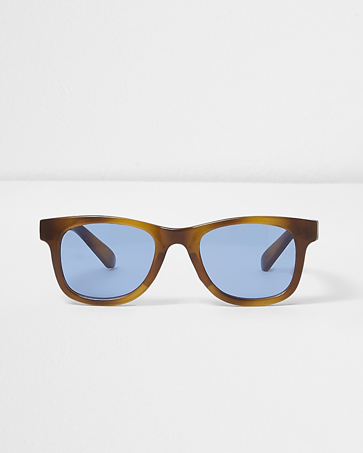 Mini boys blue tortoiseshell retro sunglasses