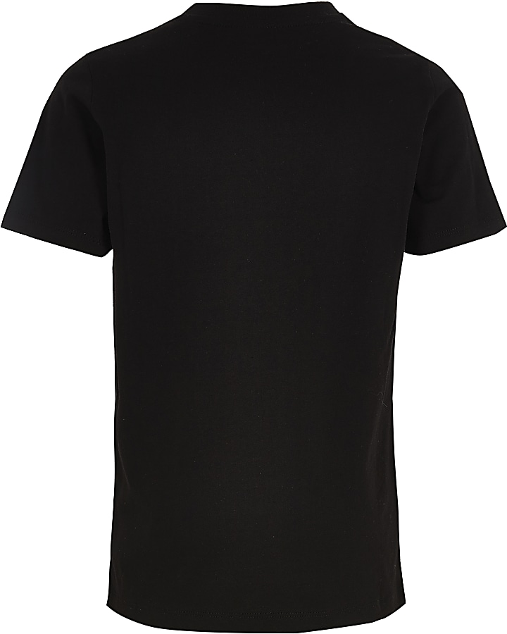Boys black spliced 'New York' print T-shirt