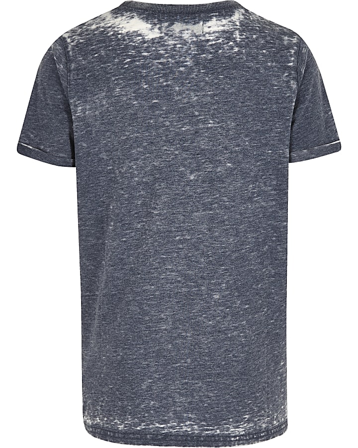 Boys blue short sleeve burnout T-shirt