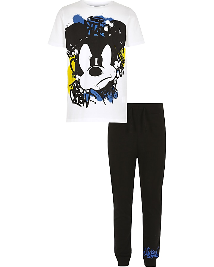 Boys white Mickey Mouse pyjama set